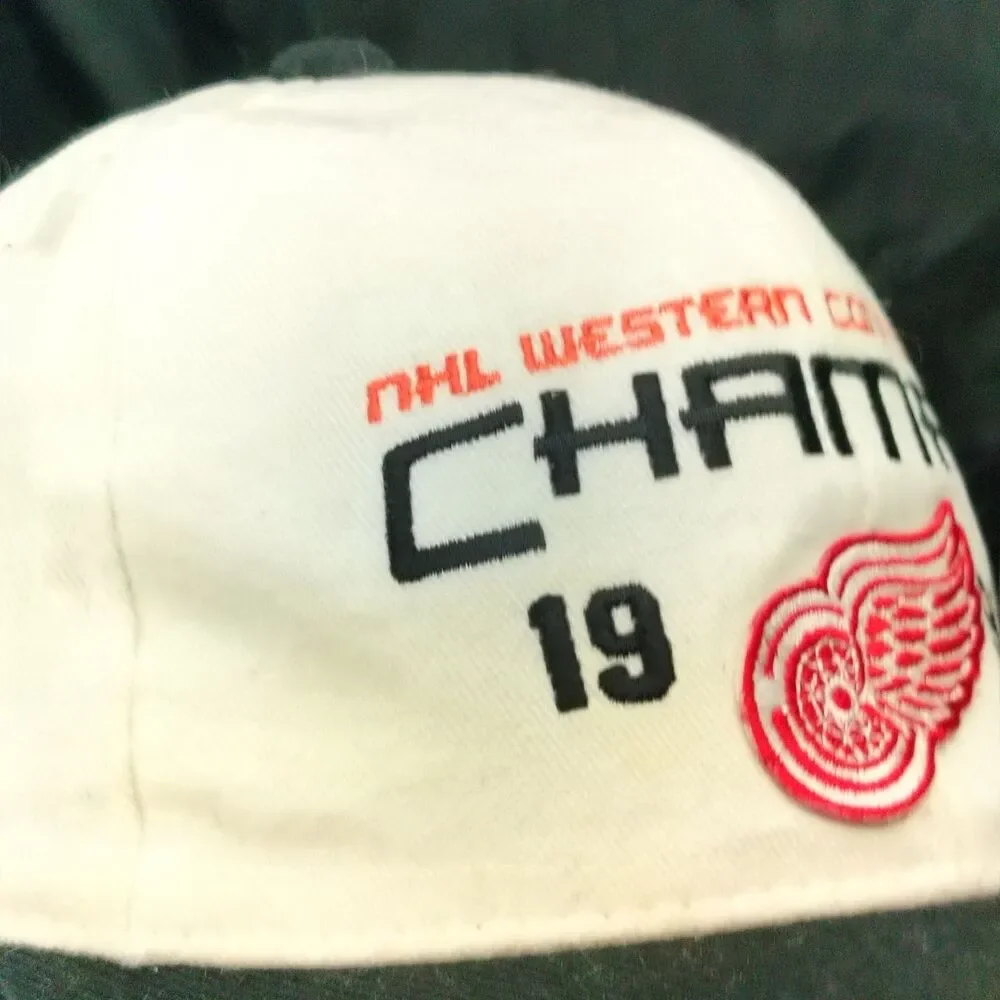 Detroit Red Wings Hat Starter Snapback Men's White Black 1998 Western Champs NHL